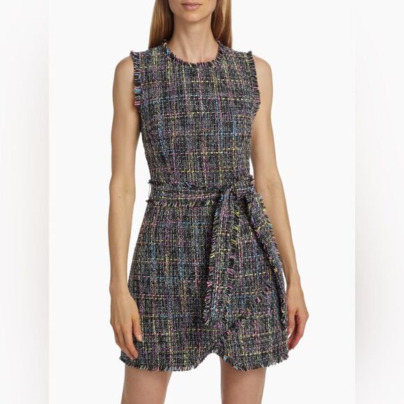 Cinq à Sept Rochelle Belted Tweed Minidress size 8 - Picture 1 of 14